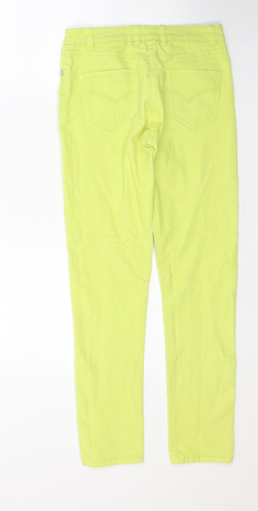 Johnnie B Womens Yellow Cotton Skinny Jeans Size 28 in L27 in Regular Button - Neon Yellow