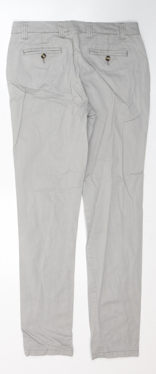 Papaya Womens Grey Cotton Straight Jeans Size 10 L30 in Regular Button