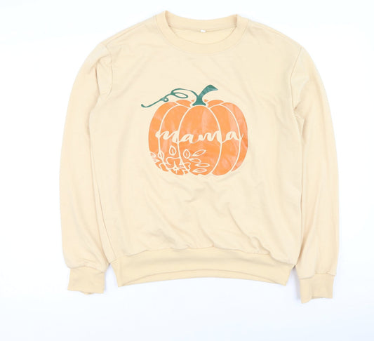 Preworn Womens Orange Cotton Pullover Sweatshirt Size S