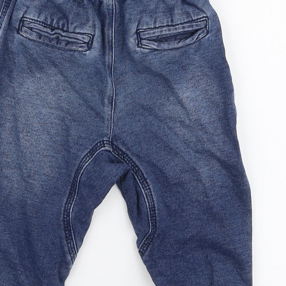 Woolies Boys Blue Polyester Cargo Jeans Size 9-12 Months Drawstring