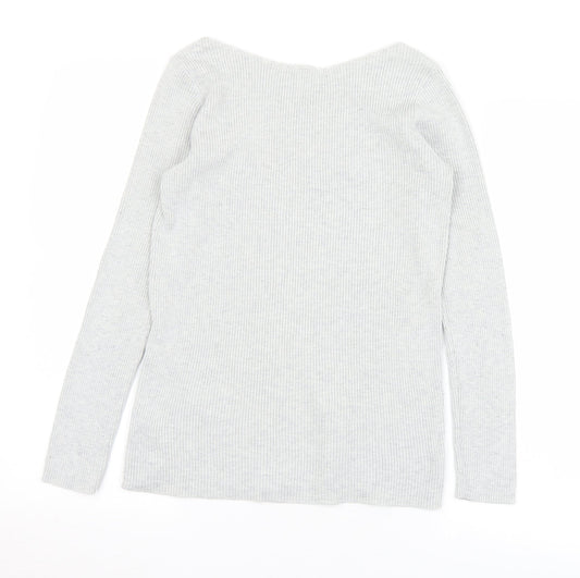 Gap Womens Grey Boat Neck Acrylic Pullover Jumper Size XS