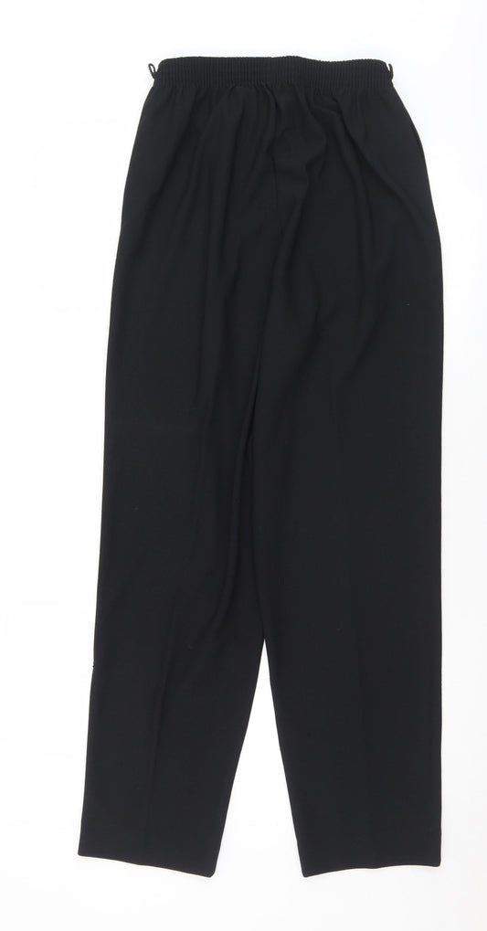 After Eight Womens Black Polyester Trousers Size 14 L28 in Regular