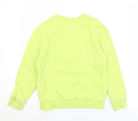 H&M Girls Green Cotton Pullover Sweatshirt Size 6-7 Years - 6-8 Years