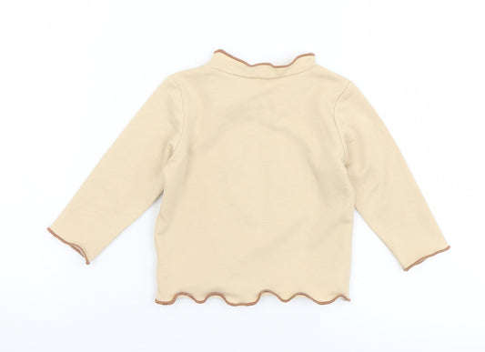 SheIn Girls Brown Animal Print Polyester Basic T-Shirt Size 9-12 Months Mock Neck - Hey