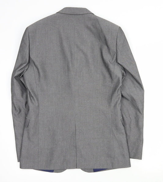 F&F Mens Grey Polyester Jacket Suit Jacket Size M