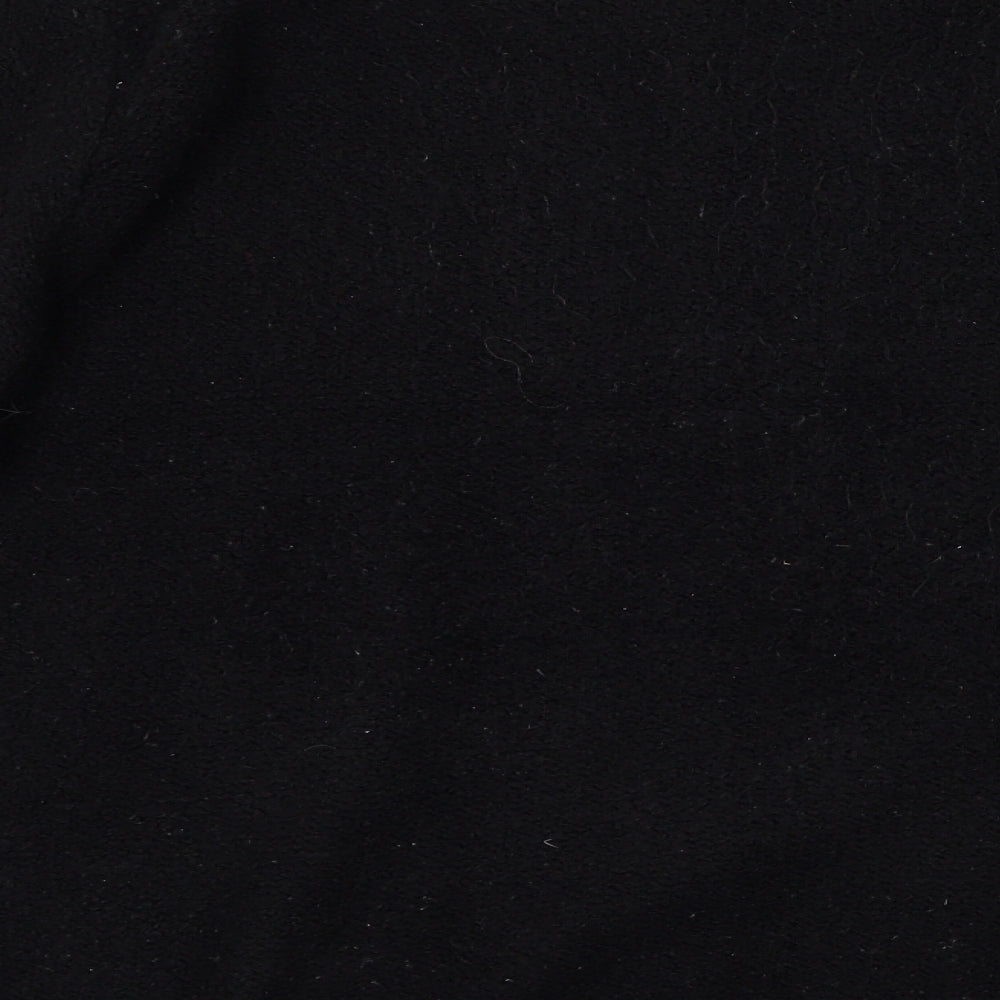 BM collection Womens Black Crew Neck Acrylic Full Zip Jumper Size XL