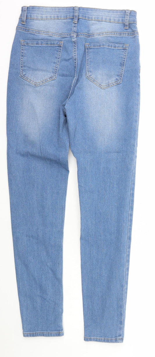 SheIn Womens Blue Cotton Skinny Jeans Size M L28 in Regular Zip
