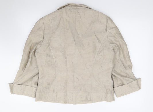 Peter Mantma Womens Beige Jacket Blazer Size 14 Button