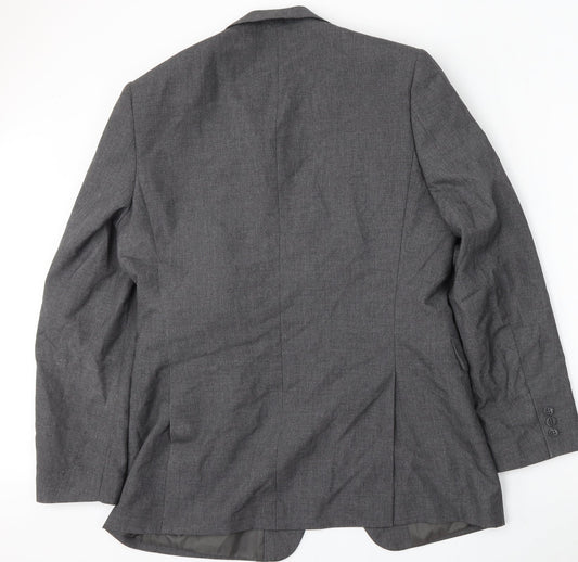 Jack Reid Mens Grey Polyester Jacket Suit Size 40
