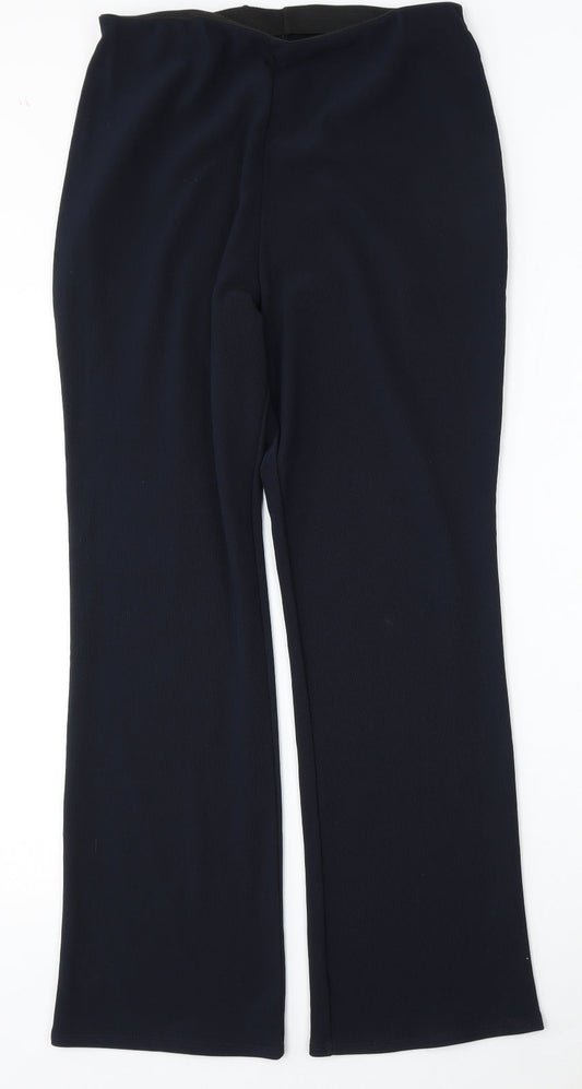 Preworn Womens Blue Polyester Trousers Size 30 L29 in Regular
