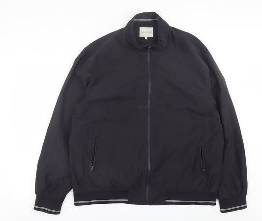 Aspen & Court Mens Black Bomber Jacket Jacket Size XL Zip