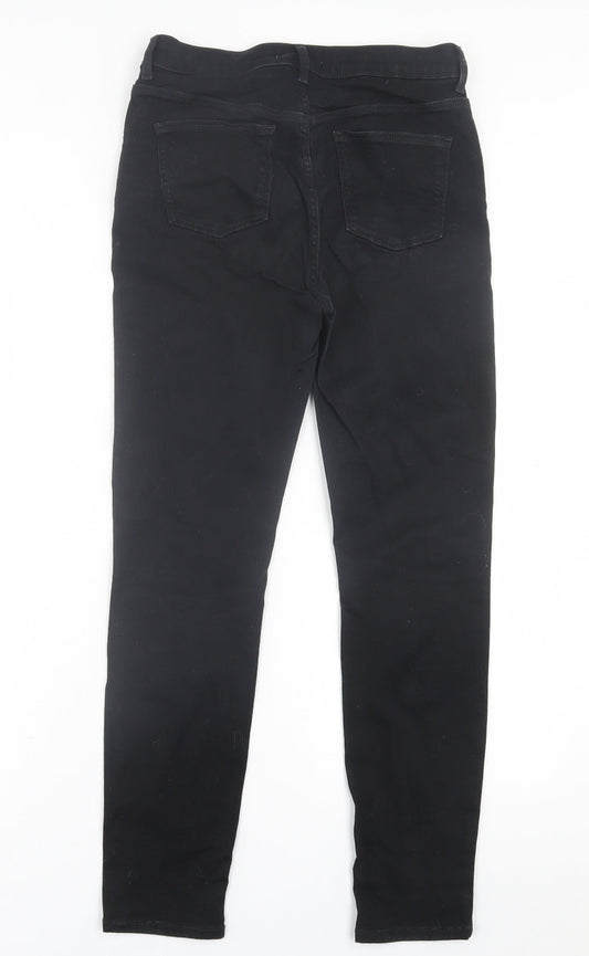 Marks and Spencer Womens Black Cotton Skinny Jeans Size 10 L27 in Regular Button
