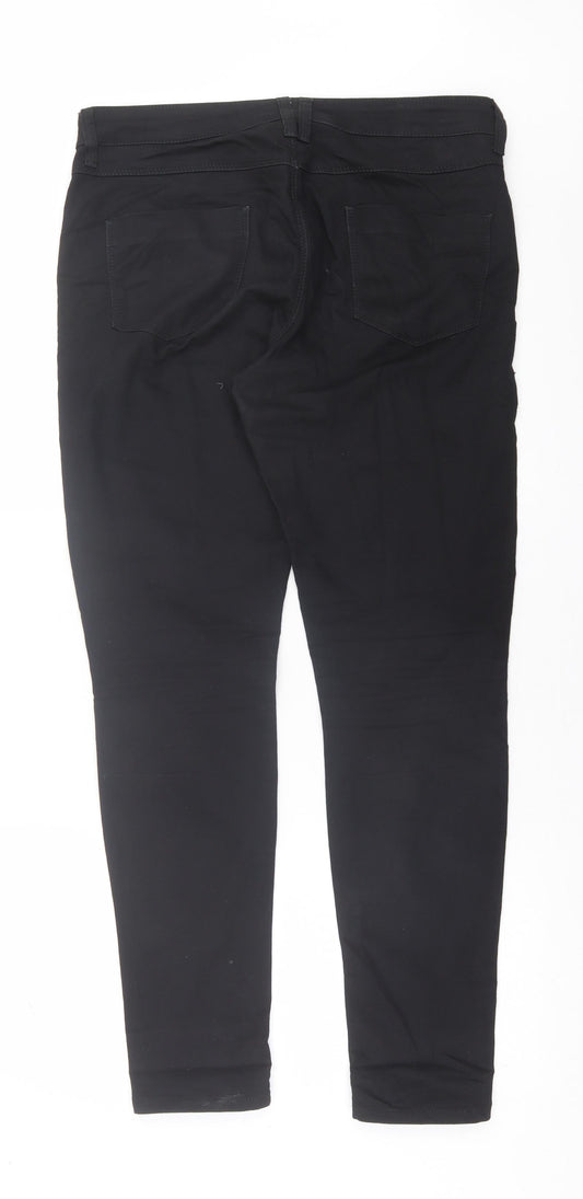 Preworn Womens Black Cotton Jegging Trousers Size 36 in L30 in Regular Button