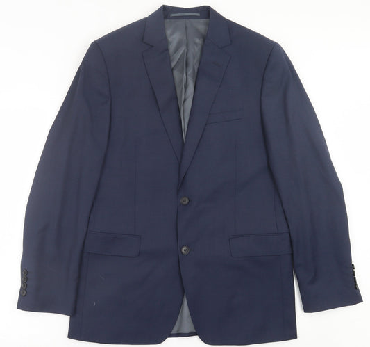 Paul Costelloe Mens Blue  Wool Jacket Suit Jacket Size 40