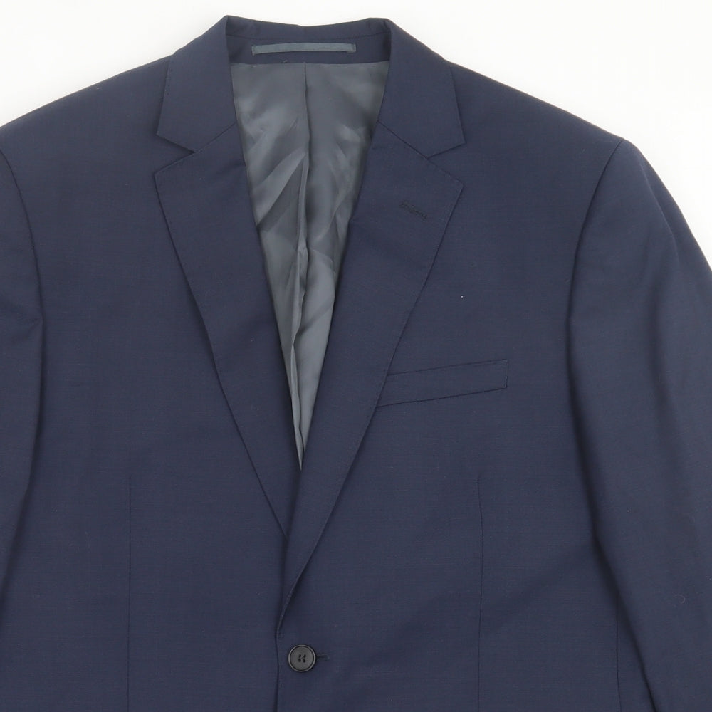 Paul Costelloe Mens Blue Wool Jacket Suit Jacket Size 40
