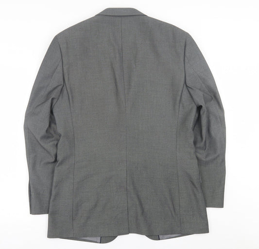 George Mens Grey Polyester Jacket Suit Jacket Size 38