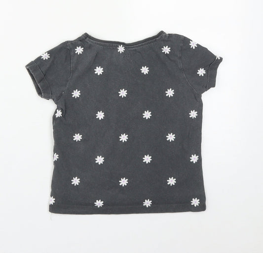 Primark Girls Grey Floral Copper Camisole T-Shirt Size 7-8 Years Round Neck - Choose Happy