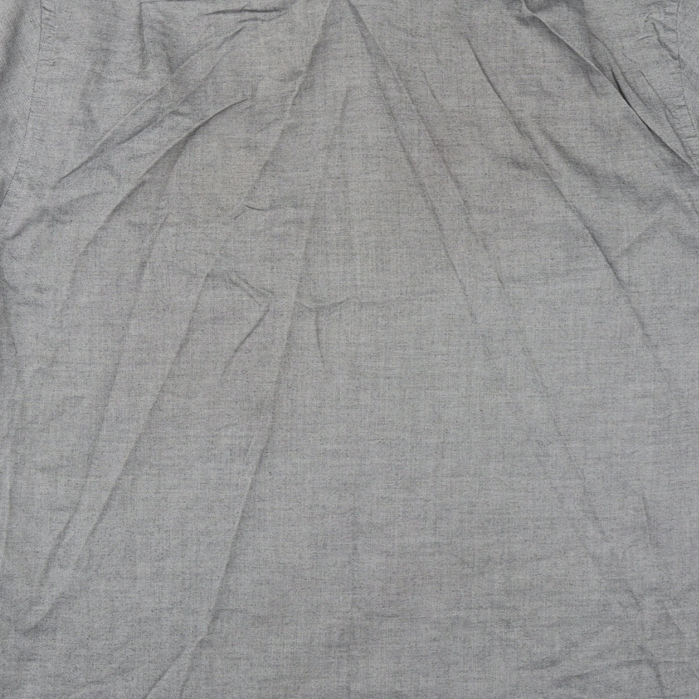 Cedar Wood State Mens Grey Cotton Button-Up Size 17 Collared Button