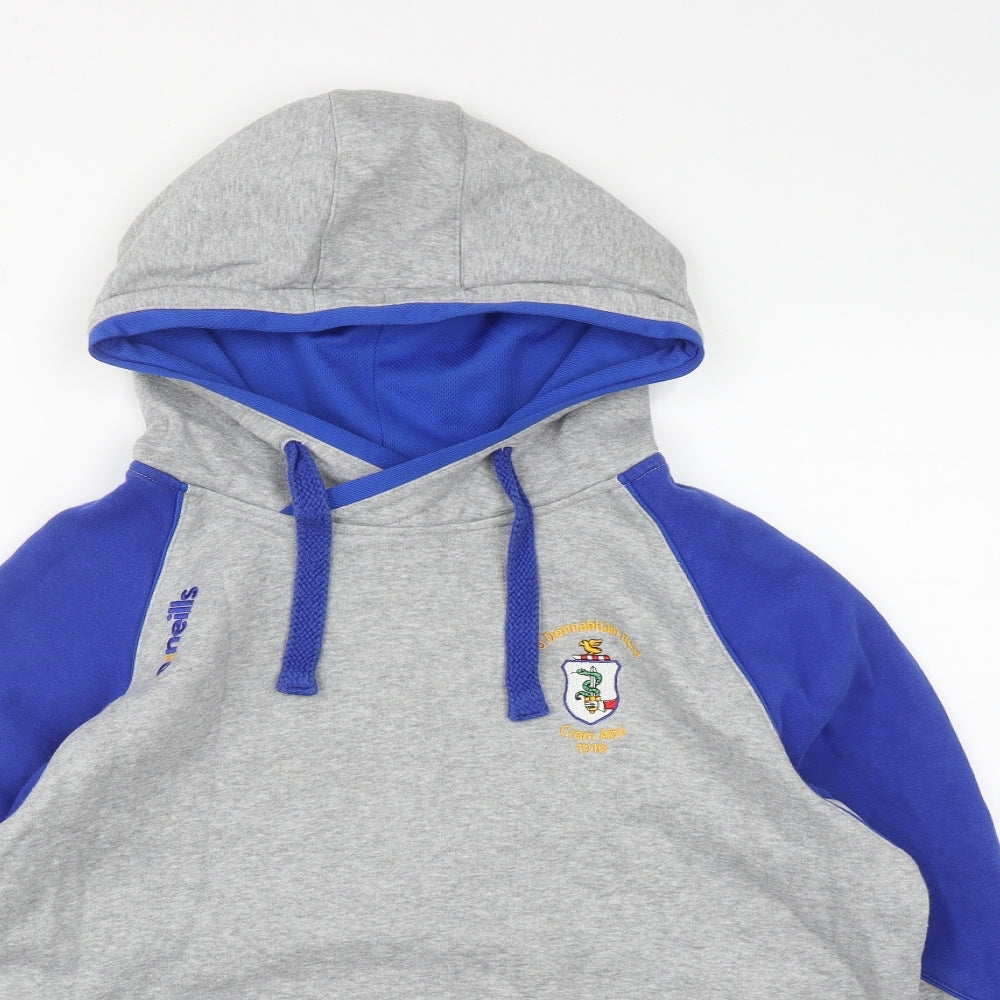 O'Neill Womens Grey Cotton Pullover Hoodie Size M Drawstring