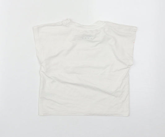 Matalan Girls White Polyester Basic T-Shirt Size 6-7 Years Round Neck - Unstoppable