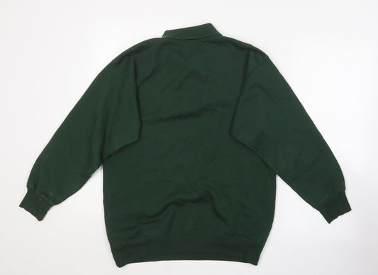 Whytes Mens Green Collared Acrylic Pullover Jumper Size S