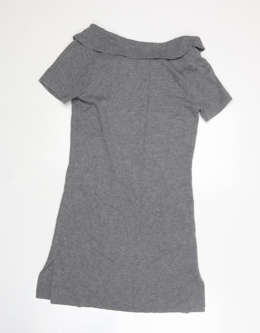 Coldwater Creek Womens Grey Nylon Jumper Dress Size XS Boat Neck