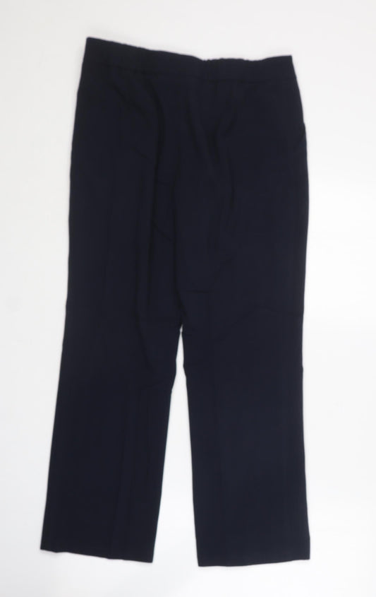Marks and Spencer Womens Blue Polyester Dress Pants Trousers Size 12 L23 in Regular