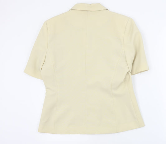 AMARANTO Womens Beige Jacket Blazer Size 12 Button