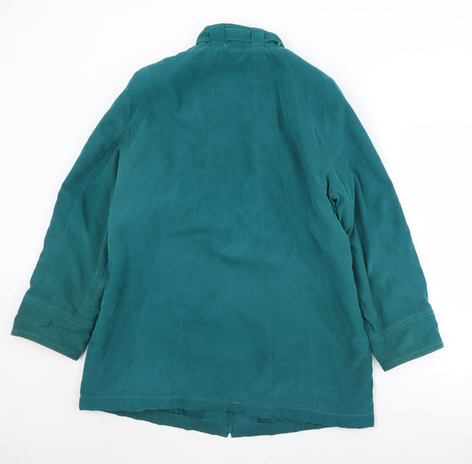 BM Womens Green Overcoat Coat Size M Zip