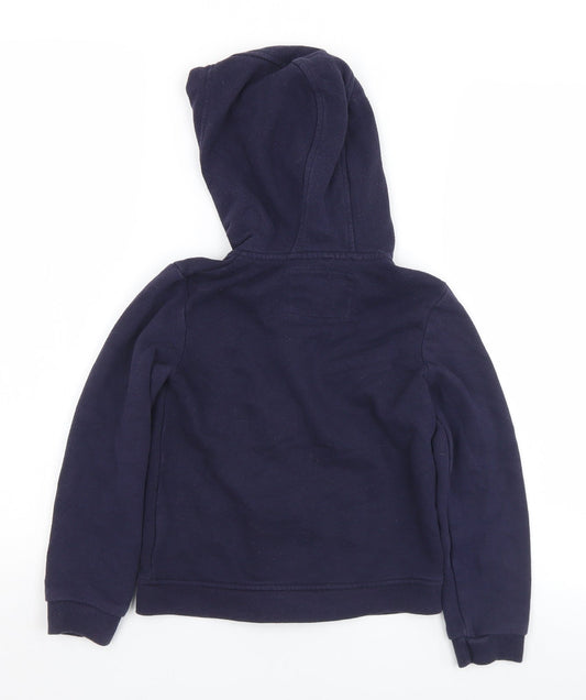 YD Boys Blue Cotton Full Zip Hoodie Size 7-8 Years Zip