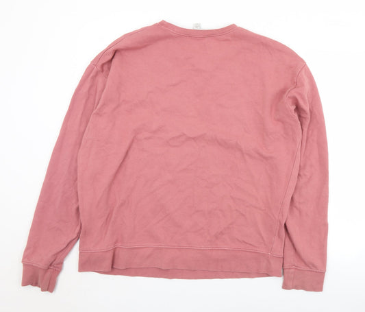Topshop Womens Pink Cotton Pullover Sweatshirt Size M - Michigan