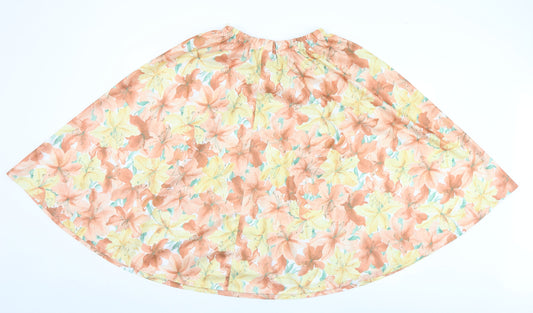 Preworn Womens Multicoloured Floral Polyester Flare Skirt Size 12
