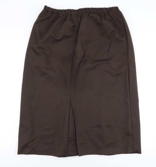 Club 60 Womens Brown Polyester A-Line Skirt Size 32 in
