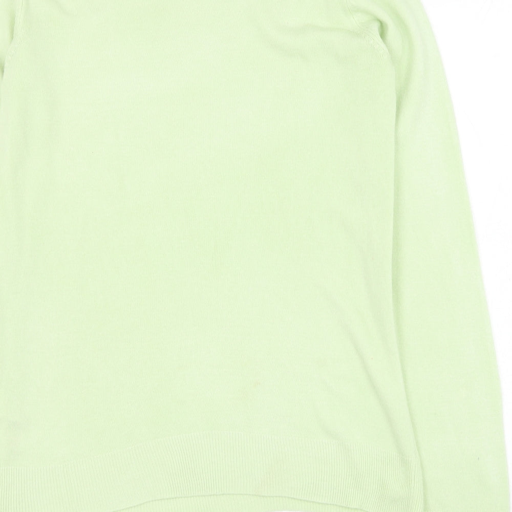 Bonmarché Womens Green Round Neck Acrylic Pullover Jumper Size 10