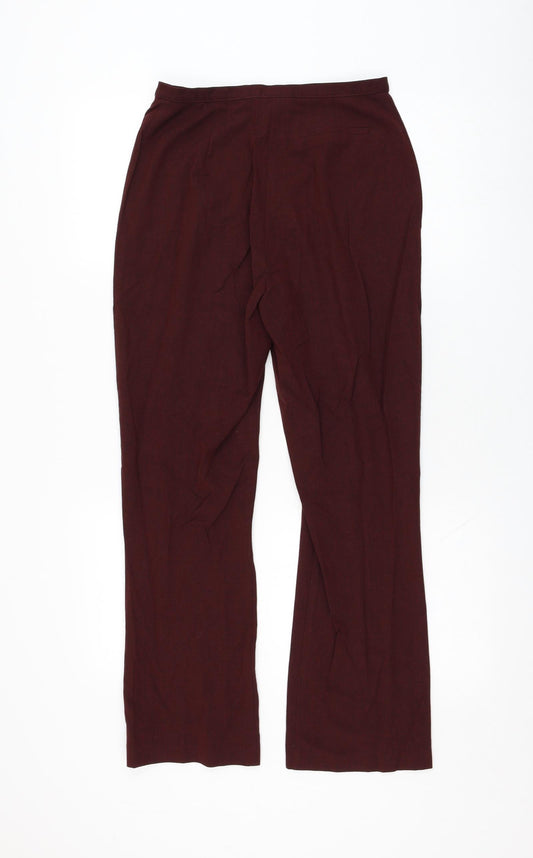 NEXT Womens Red Polyester Trousers Size 10 L27 in Regular Zip