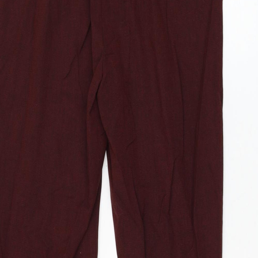 NEXT Womens Red Polyester Trousers Size 10 L27 in Regular Zip