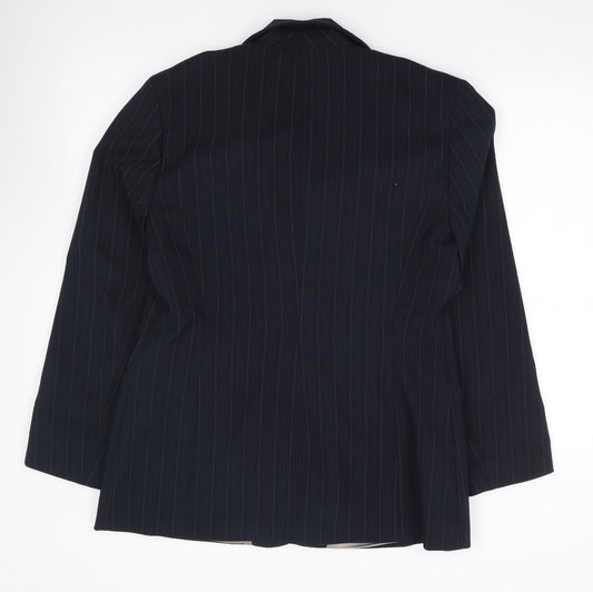 Prima Womens Blue Jacket Blazer Size 14 Button