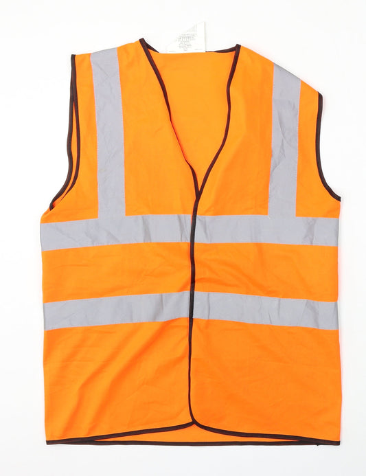 Fastenal Mens Orange Gilet Jacket Size M Hook & Eye