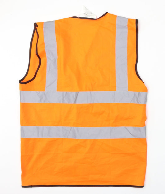 Fastenal Mens Orange Gilet Jacket Size M Hook & Eye