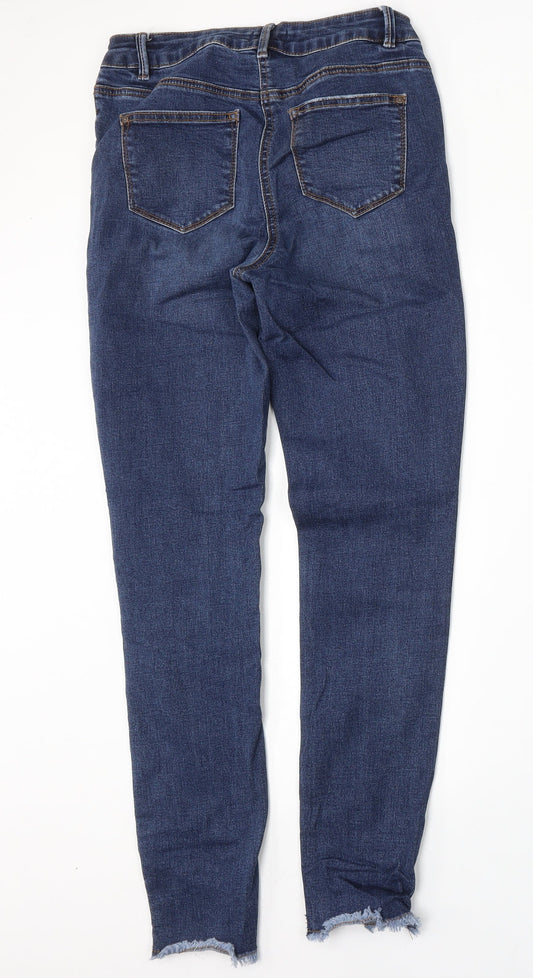 Denim Womens Blue Cotton Skinny Jeans Size 10 L31 in Regular Button