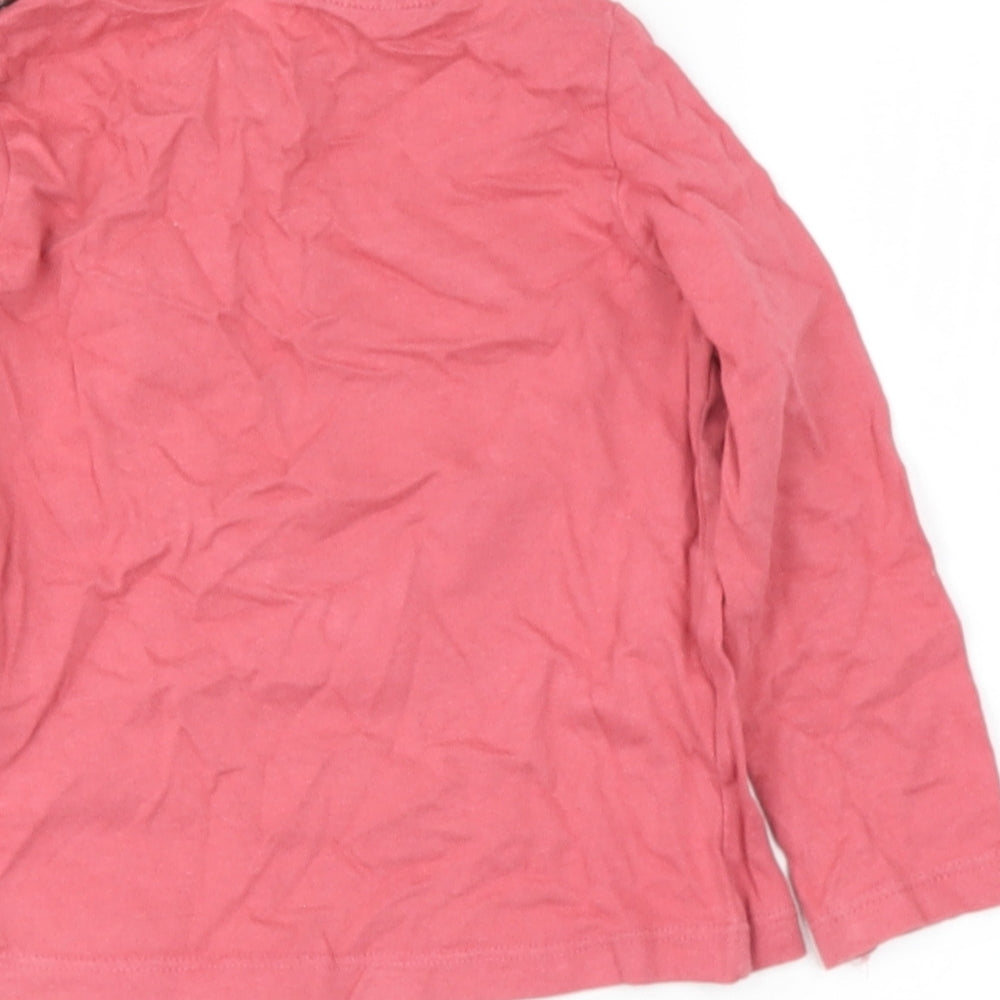 fred flow Baby Pink Cotton Basic T-Shirt Size 12-18 Months Round Neck - heart
