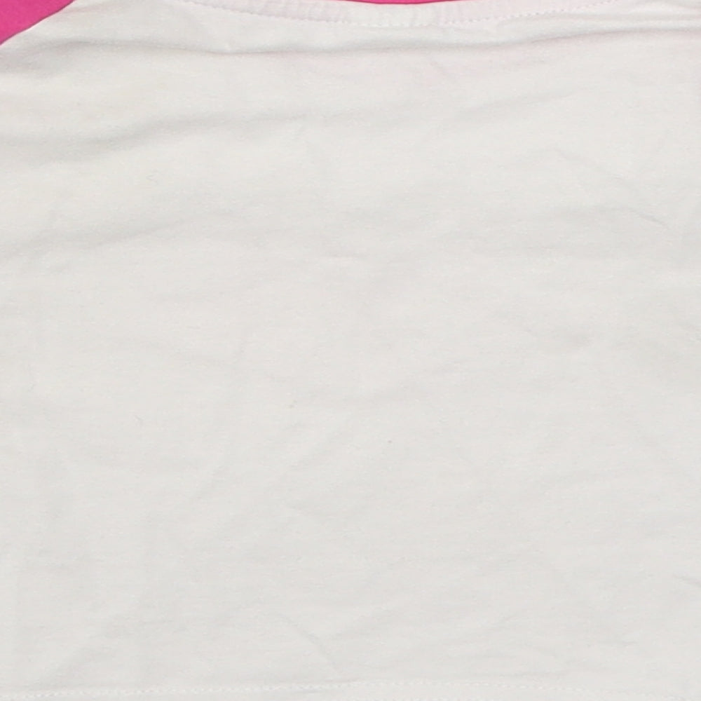 SheIn Girls White Cotton Basic T-Shirt Size 10 Years Round Neck Pullover