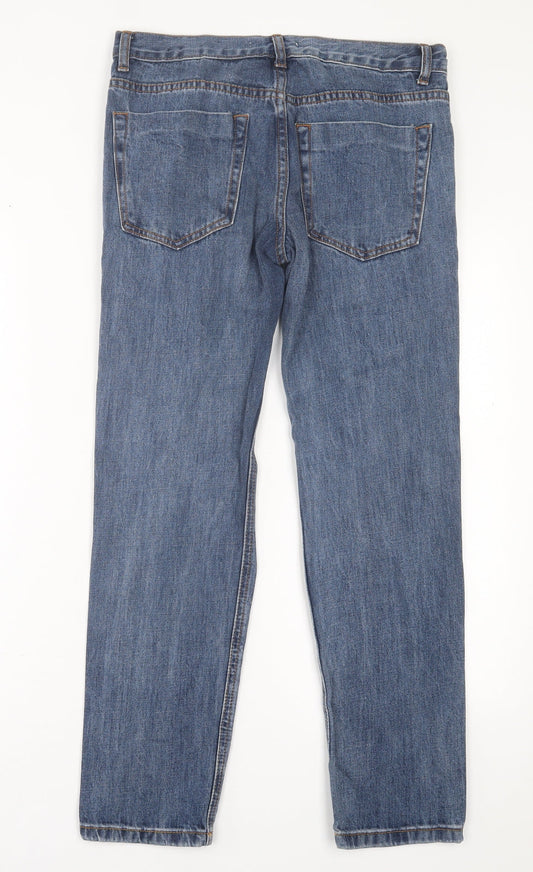 Glamorous Womens Blue Cotton Straight Jeans Size S L28 in Regular Button
