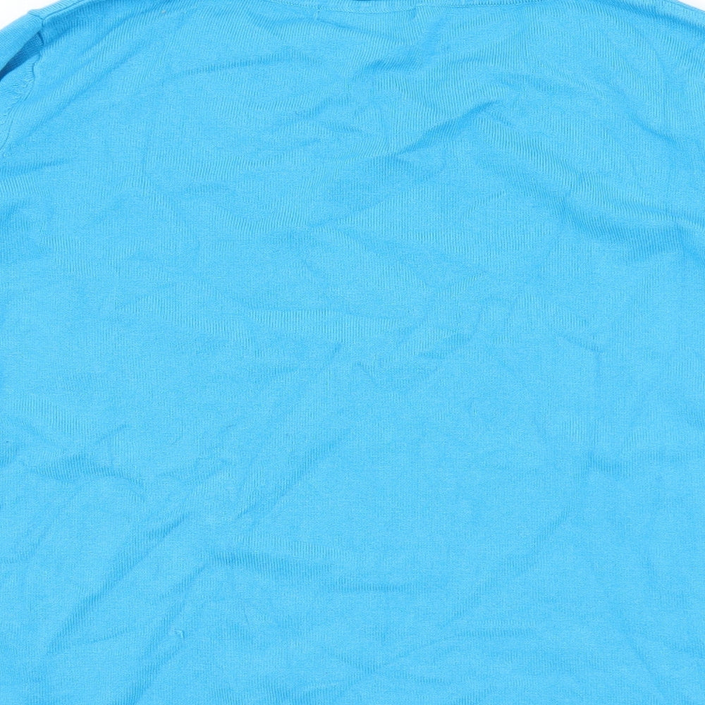 BM Womens Blue Round Neck Viscose Pullover Jumper Size L