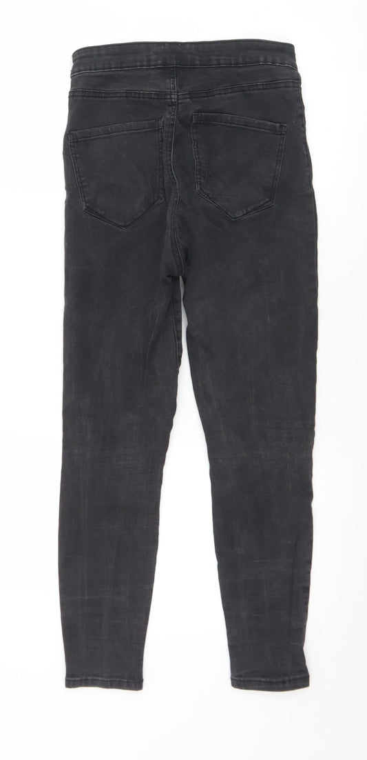 Denim & Co. Womens Black Cotton Skinny Jeans Size 10 L28 in Regular Button
