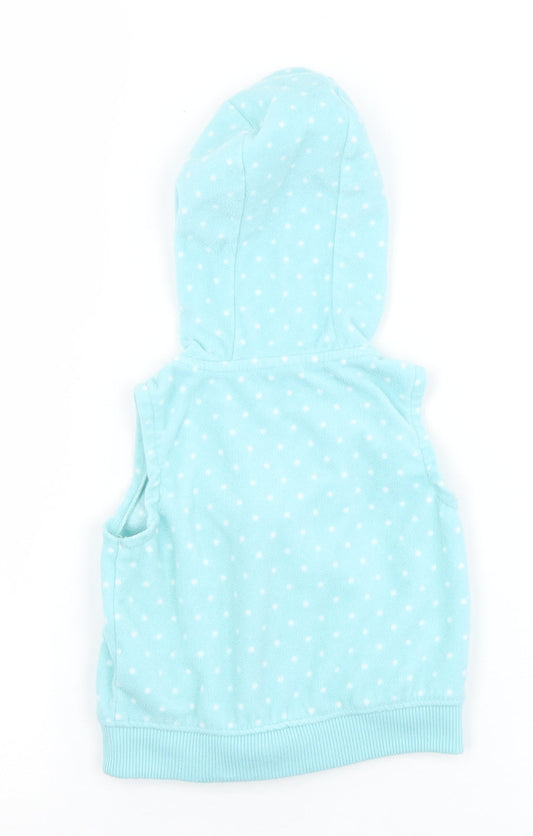 Carters Girls Green Polka Dot Gilet Jacket Size 12 Months Zip