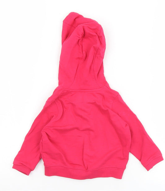 Peacocks Girls Pink Floral Cotton Full Zip Jumper Size 0-3 Months Zip - Flowers