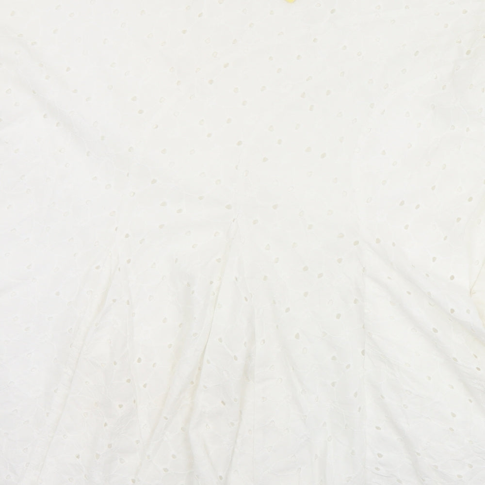 Agenda Womens White Polyester Flare Skirt Size 44 Zip