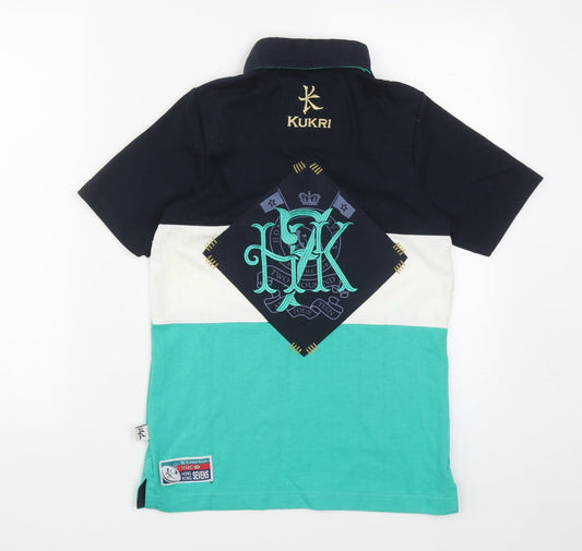 Kukri Womens Multicoloured Cotton Basic Polo Size 8 Collared Button