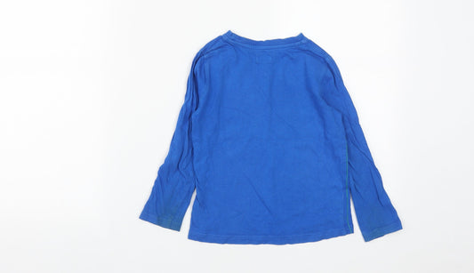 F&F Boys Blue Cotton Basic Casual Size 4-5 Years Round Neck - Robot Print